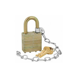 Master Lock Keyed Padlock, 3/4 in,Rectangle,Gold 6001NLFCNUS