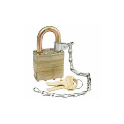 Master Lock Keyed Padlock, 3/4 in,Rectangle,Gold,PK6 6001NKAS6FLCNUS