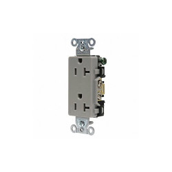 Bryant Receptacle,Gry,20A,Flush Mount,125VAC DRS20GRY