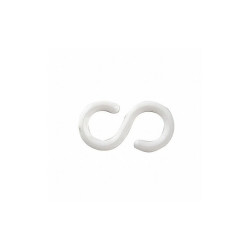 Mr. Chain S-Hook,2 In.,White,Acetal,PK10  50301-10