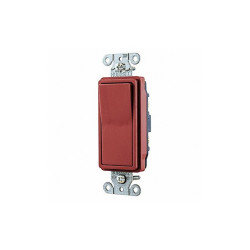 Hubbell Wall Switch,Red,20 A;Back; Side,3-Way DS320R
