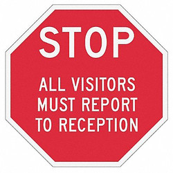 Lyle Rflctv Visitors Stop Sign,12x12in,Alum ST-034-12HA