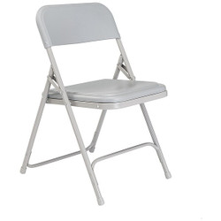 National Public Seating Folding Chair, Plastic, Gray,PK4 802