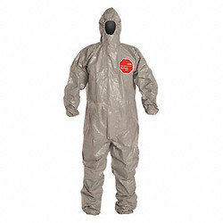 Dupont Hooded Coveralls,L,Gray,Tychem 6000,PK6  TF145TGYLG000600