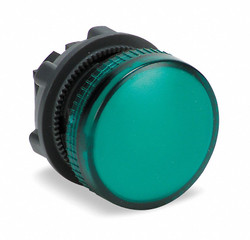 Schneider Electric Pilot Light Head,Green,22mm,Incandescent  ZB5AV03