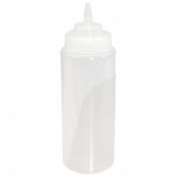 Crestware Squeeze Bottle,9 1/4",Clear,Plastic,PK12 SB24CW