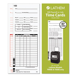Lathem® Time CARD,CARD,2SIDD,TIME,DS,E E79-100