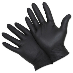 2920 Industrial Grade Powder-Free Nitrile Disposable Gloves, Beaded Cuff, 5 mil, 2X-Large, Black