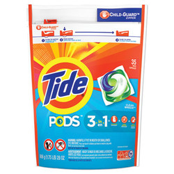 Tide® Pods, Laundry Detergent, Clean Breeze, 35/pack, 4 Pack/carton 93126