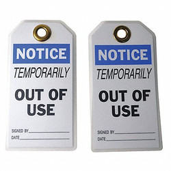 Sim Supply Notice Tag,5 3/4in H,3in W,Polyster,PK10  8NCL3