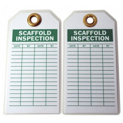 Sim Supply Scaffold Inspection Tag,Grn/Wht,Met,PK10  8RJ77