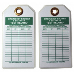 Manufacturer Varies Emer Sh & Eye Wash Test Rcd Tag,Brs,PK10 5KR83