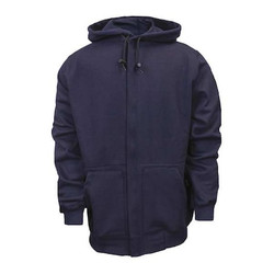 National Safety Apparel FR Zip Hooded Sweatshirt, Navy,2XL C21WT052X