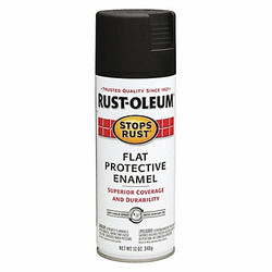 Stops Rust Spray Paint,Black,12 oz. 7776830
