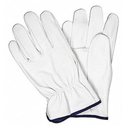 Mcr Safety Leather Gloves,White,L,PK12 3603L