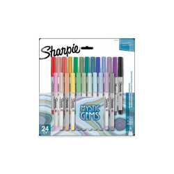 Sharpie® Mystic Gems Markers, Ultra-Fine Needle Tip, Assorted, 24/pack 2136772