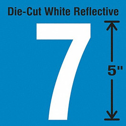 Stranco Die-Cut Reflective Number Label, 7,PK5 DWR-5-7-5