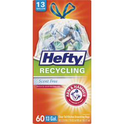 Hefty 13 Gal. Clear Tall Kitchen Recycling Bag (60-Count) E85761