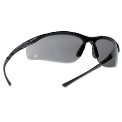 CONTOUR Safety Glasses, Smoke Polycarbonate Lens, Anti-Fog/Anti-Scratch, Gray/Black Nylon/Rubber Frame