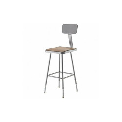 National Public Seating Square Stool,Adjustable Legs,Gray,38"H 6324HB