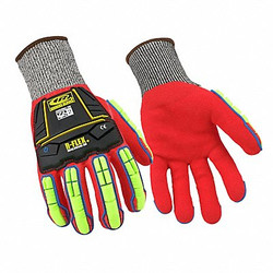 Ansell Full-Dip Gloves,Gray,Knit,S,PR 068-08
