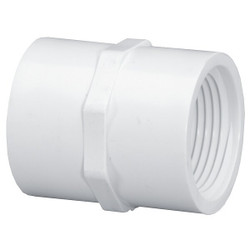 Westlake Pipe & Fittings Coupling,PVC,1/2 in,FNPT,SCH 40,White 430005BC