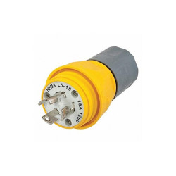 Hubbell Wiring Device-Kellems WT LckPlg,Strt;15 A;Yellow,Elastmr,3Blds HBL24W47A
