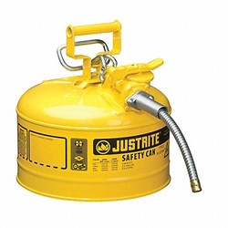 Justrite Type II Safety Can,Yellow,12 In. H 7225220