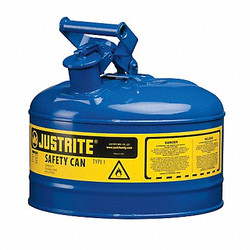 Justrite Type I Safety Can,2.5 gal,Blue,11-1/2InH  7125300