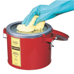 Justrite Swab Pail,6 Qt.,Steel,Red 10471
