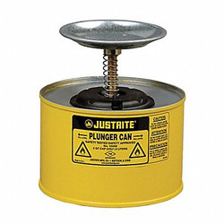 Justrite Plunger Can,1/2 Gal.,Steel,Yellow 10218