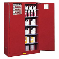 Justrite Paints and Inks Cabinet,60 Gal.,Red 894511