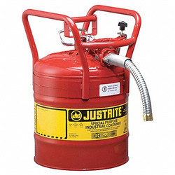 Justrite Type II DOT Safety Can,Red,18-1/4 In. H 7350130