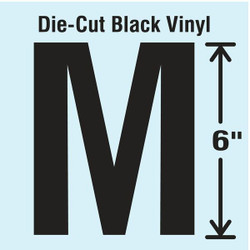 Stranco Die Cut Letter Label,M DBV-SINGLE-6-M