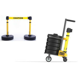 Banner Stakes PLUS Barricade System,Yellow, Caution PL4001