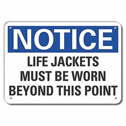 Lyle Rflctv Life Jackets Notice Sign,10x14in LCU5-0210-RA_14X10