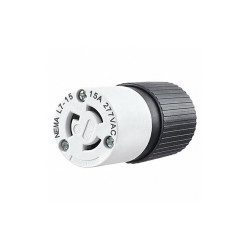 Bryant Locking Connector,Black/White,277VAC,15A 4779NC