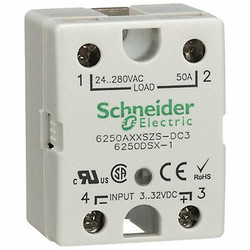 Schneider Electric SolStateRelay,In3-32VDC,Out24-280VAC,SCR 6250AXXSZS-DC3