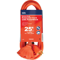 Do it Best 25 Ft. 14/3 Extension Cord with Powerblock OP-JTW143-25-OR