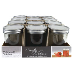 Country Classics Pint Size Wide Mouth Canning Jar (12-Pack) Pack of 2