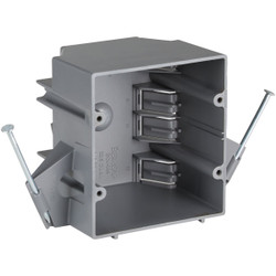 2-Gang PVC Molded New Work Wall Electrical Box, 32 Cu. In. BCJ-009