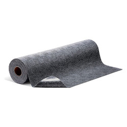 Pig Absorbent Floor Mat,Gray,25 ft. L GRP923X25-GY