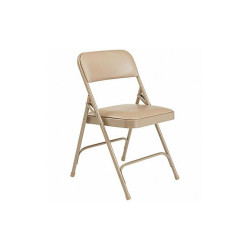 National Public Seating Folding Chair, Vinyl, Beige,PK4 1201