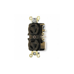 Hubbell Wiring Device-Kellems DplxLckRecpt,15A;Brn;Thrmpl,L5-15R,1Gng HBL4700