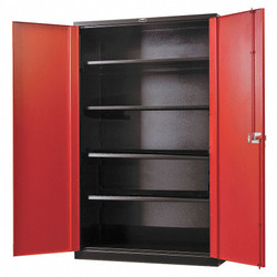 Hallowell Shelving Cabinet,78" H,36" W,Black/Red  FK4SC6478-4BR-HT