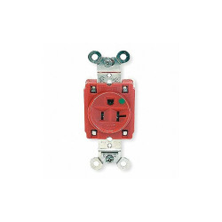 Hubbell Receptacle,Red,20 A,2P3W,Back; Side,1PK  HBL8310R