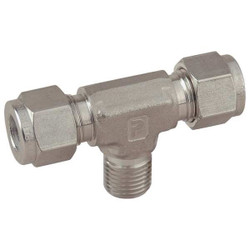 Parker Branch Tee,SS,A-LOKxM,1/2Inx3/8In 8MBT6N-316