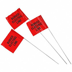 Brady Marking Flag,Blk/Red,Elec,Plastic,PK100 98168