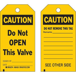 Brady Caution Tag,5 3/4in H,3in W,Polyest,PK10 86426