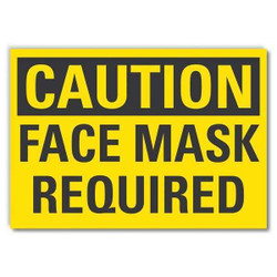 Lyle Face Mask Caution Rflct Lbl,10inx14in LCU3-0253-RD_14x10